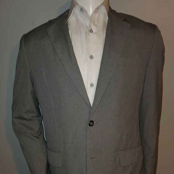 Merona Men's Gray Pin Stripe Sport Coat 40R - Picture 2 of 7